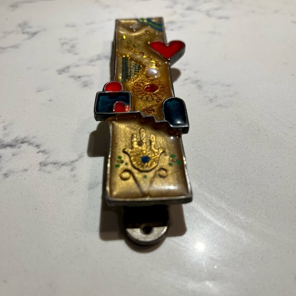 Yossi Steinberg Mezuzah. HANDMADE Judaica by Israeli Artist. Resin And Metal. - Picture 6 of 13